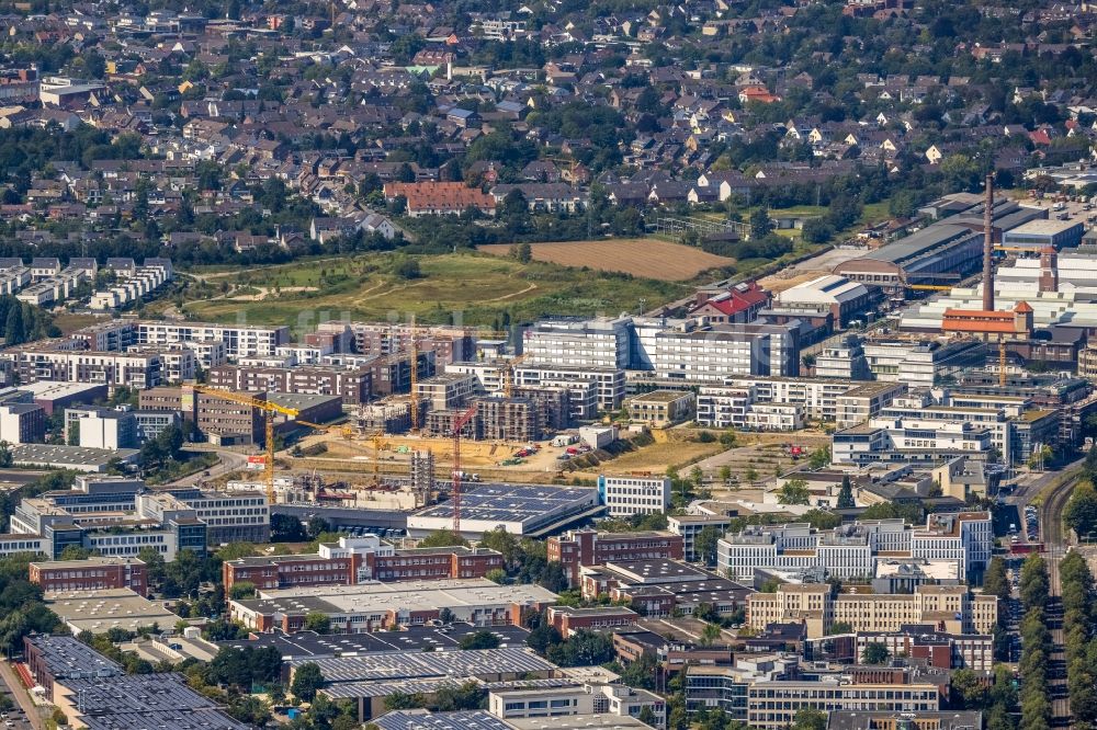 Düsseldorf aus der Vogelperspektive: Baustelle zum Neubau einer Mehrfamilienhaus-Wohnanlage Vierzig549 in Düsseldorf im Bundesland Nordrhein-Westfalen, Deutschland