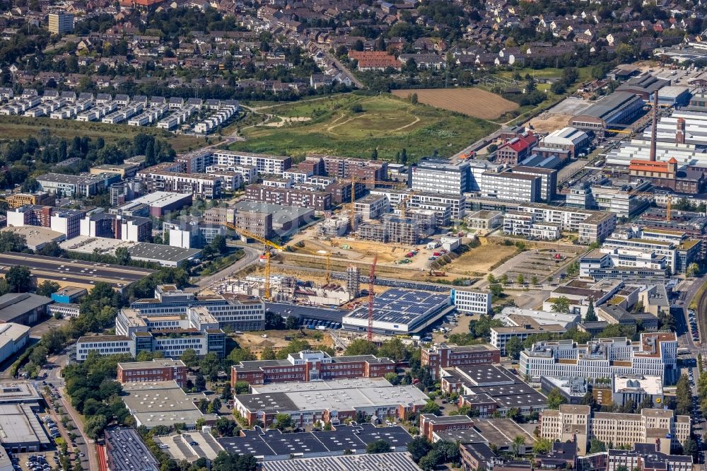 Luftbild Düsseldorf - Baustelle zum Neubau einer Mehrfamilienhaus-Wohnanlage Vierzig549 in Düsseldorf im Bundesland Nordrhein-Westfalen, Deutschland