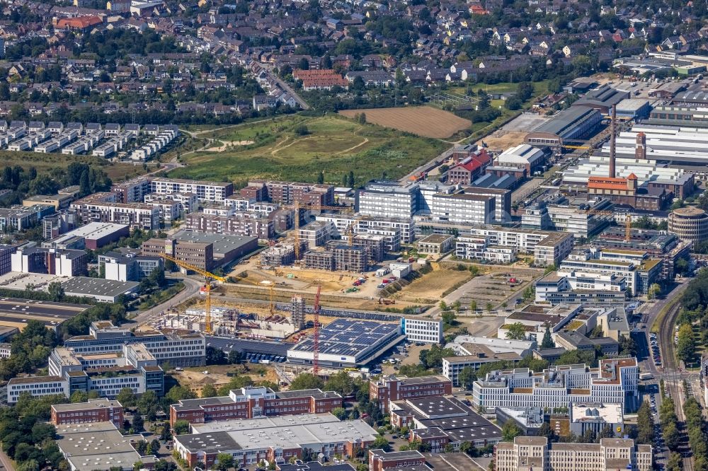 Luftaufnahme Düsseldorf - Baustelle zum Neubau einer Mehrfamilienhaus-Wohnanlage Vierzig549 in Düsseldorf im Bundesland Nordrhein-Westfalen, Deutschland