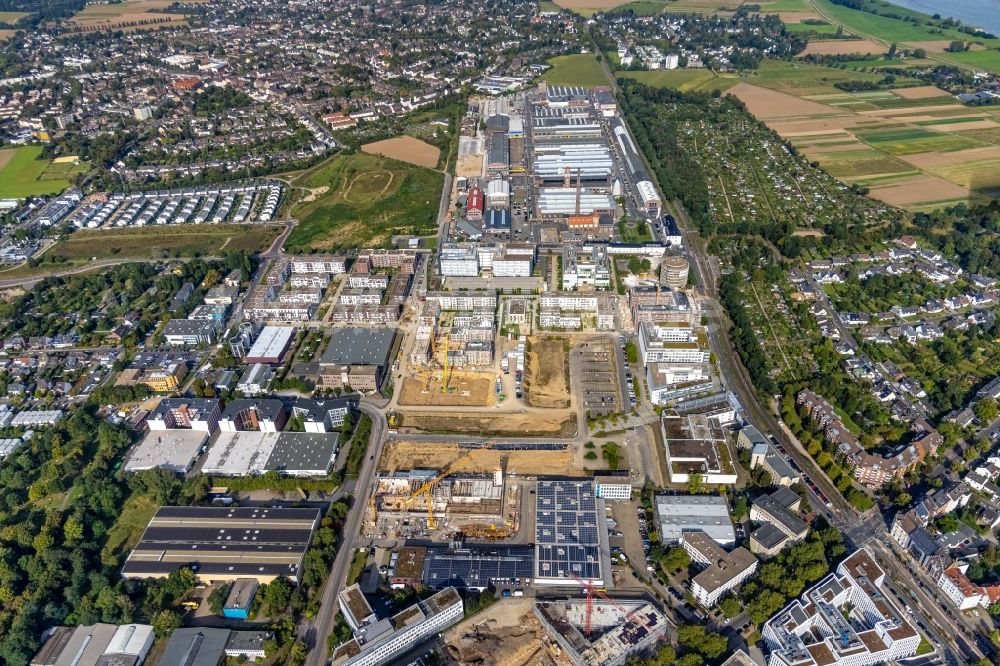 Luftbild Düsseldorf - Baustelle zum Neubau einer Mehrfamilienhaus-Wohnanlage Vierzig549 in Düsseldorf im Bundesland Nordrhein-Westfalen, Deutschland