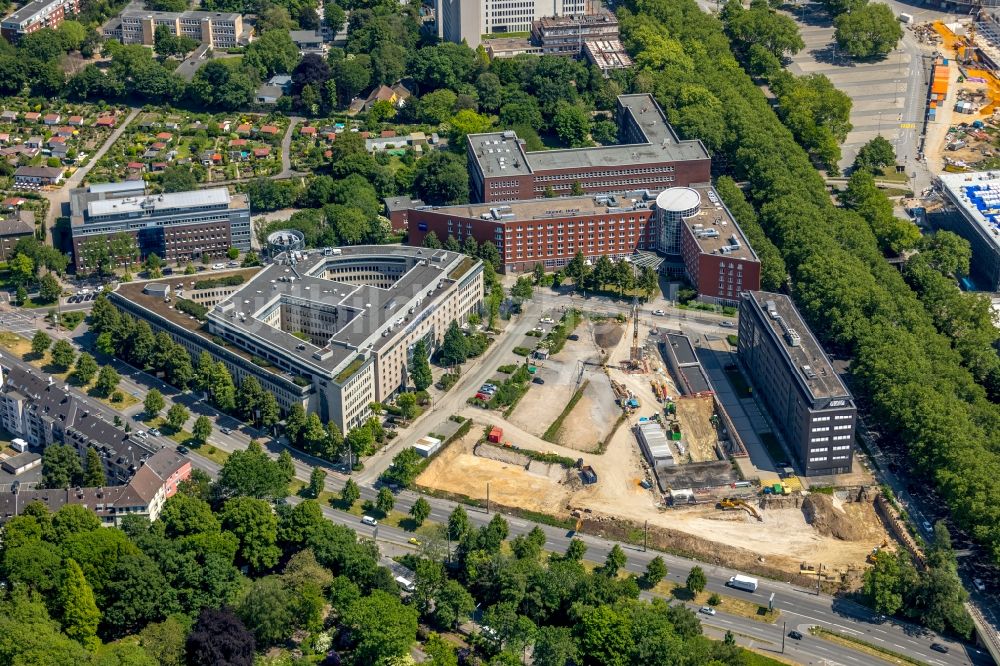 Dortmund aus der Vogelperspektive: Baustelle zum Neubau einer Mehrfamilienhaus-Wohnanlage der Vivawest Wohnen GmbH in Dortmund im Bundesland Nordrhein-Westfalen, Deutschland