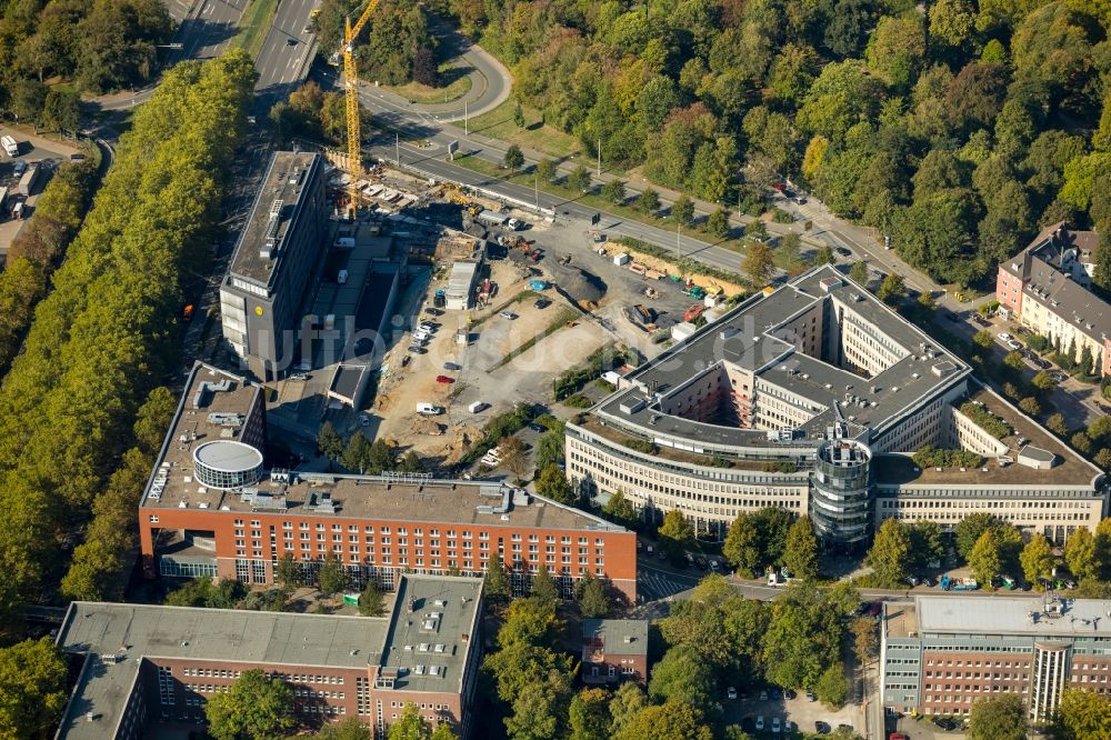 Dortmund aus der Vogelperspektive: Baustelle zum Neubau einer Mehrfamilienhaus-Wohnanlage der Vivawest Wohnen GmbH in Dortmund im Bundesland Nordrhein-Westfalen, Deutschland