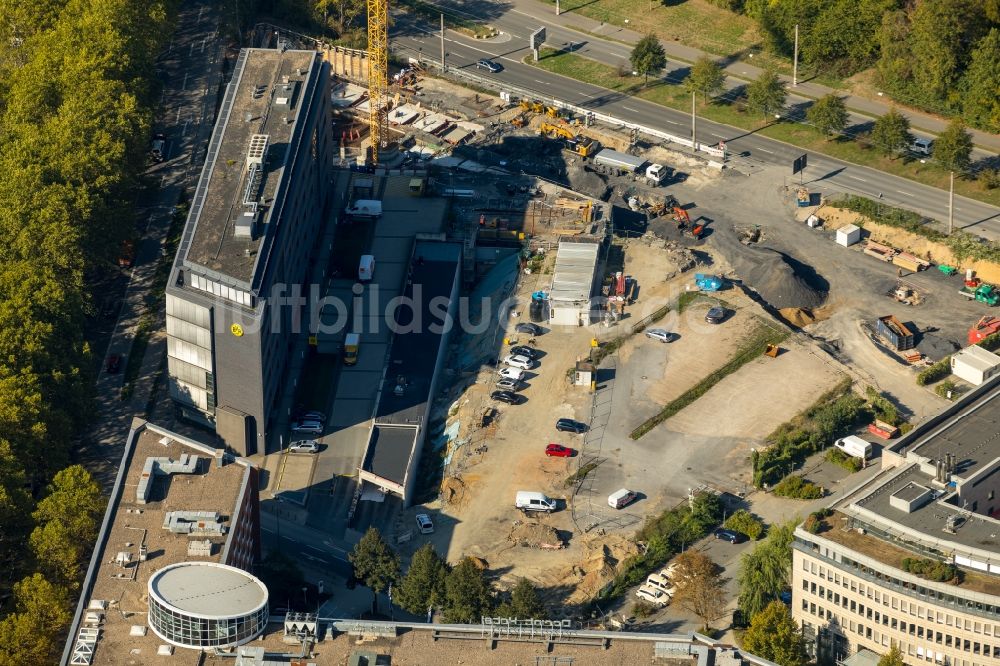 Luftaufnahme Dortmund - Baustelle zum Neubau einer Mehrfamilienhaus-Wohnanlage der Vivawest Wohnen GmbH in Dortmund im Bundesland Nordrhein-Westfalen, Deutschland