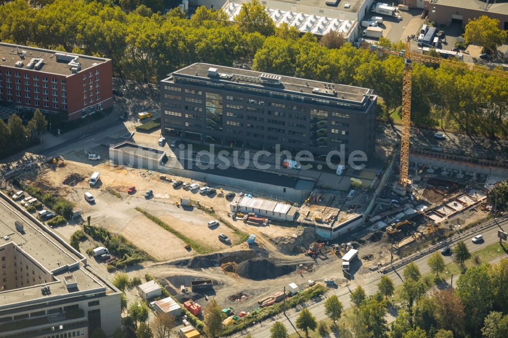 Luftaufnahme Dortmund - Baustelle zum Neubau einer Mehrfamilienhaus-Wohnanlage der Vivawest Wohnen GmbH in Dortmund im Bundesland Nordrhein-Westfalen, Deutschland