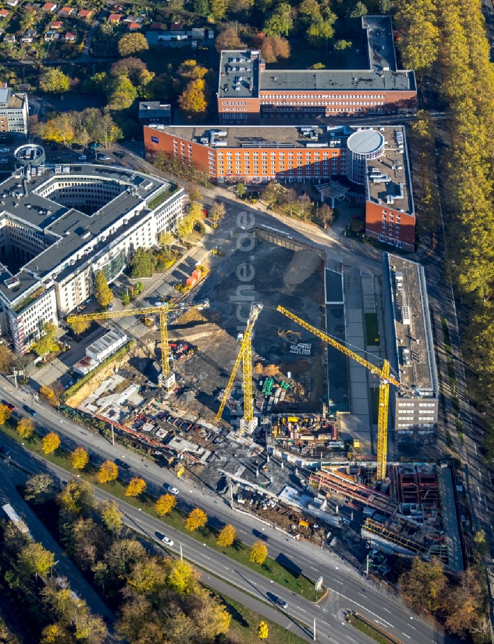 Dortmund von oben - Baustelle zum Neubau einer Mehrfamilienhaus-Wohnanlage der Vivawest Wohnen GmbH in Dortmund im Bundesland Nordrhein-Westfalen, Deutschland