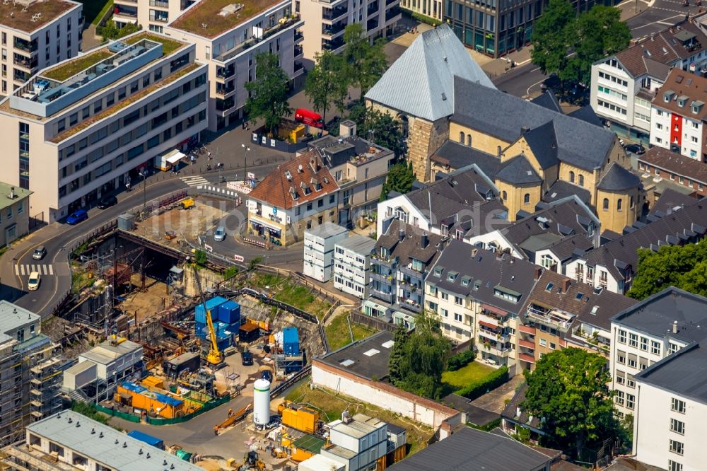 Köln aus der Vogelperspektive: Baustelle zum Neubau einer Mehrfamilienhaus-Wohnanlage am Waidmarkt - Severinstraße im Ortsteil Altstadt-Süd in Köln im Bundesland Nordrhein-Westfalen, Deutschland