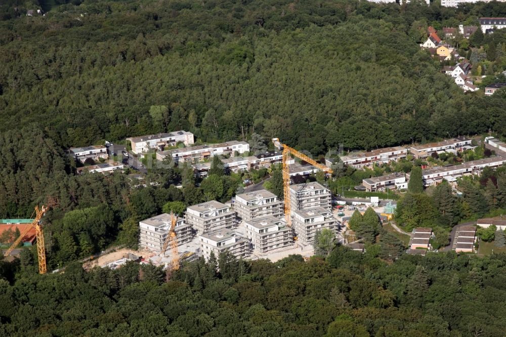 Luftbild Wiesbaden - Baustelle zum Neubau einer Mehrfamilienhaus-Wohnanlage Waldviertel in Wiesbaden im Bundesland Hessen, Deutschland