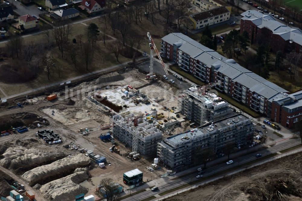 Berlin aus der Vogelperspektive: Baustelle zum Neubau einer Mehrfamilienhaus-Wohnanlage Weißenhöher Straße - Arno-Phillipstal-Straße der Bonava Deutschland GmbH im Stadtteil Kaulsdorf in Berlin