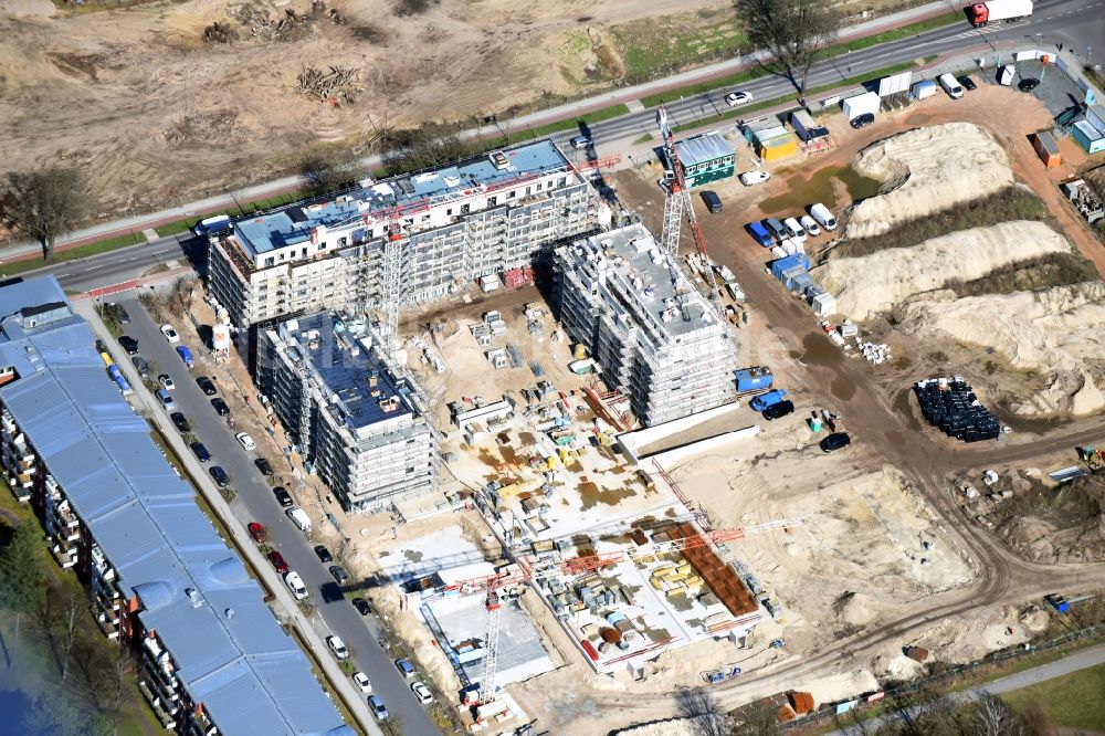 Luftaufnahme Berlin - Baustelle zum Neubau einer Mehrfamilienhaus-Wohnanlage Weißenhöher Straße - Arno-Phillipstal-Straße der Bonava Deutschland GmbH im Stadtteil Kaulsdorf in Berlin