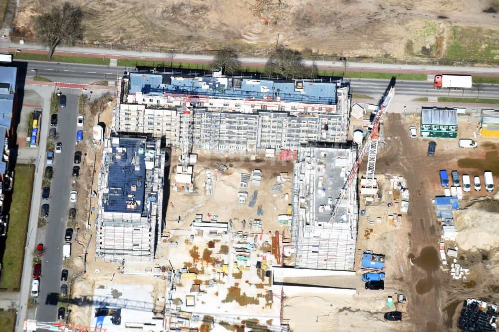 Berlin aus der Vogelperspektive: Baustelle zum Neubau einer Mehrfamilienhaus-Wohnanlage Weißenhöher Straße - Arno-Phillipstal-Straße der Bonava Deutschland GmbH im Stadtteil Kaulsdorf in Berlin