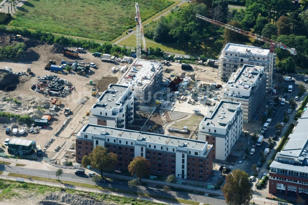 Berlin von oben - Baustelle zum Neubau einer Mehrfamilienhaus-Wohnanlage Weißenhöher Straße - Arno-Phillipstal-Straße der Bonava Deutschland GmbH im Stadtteil Kaulsdorf in Berlin