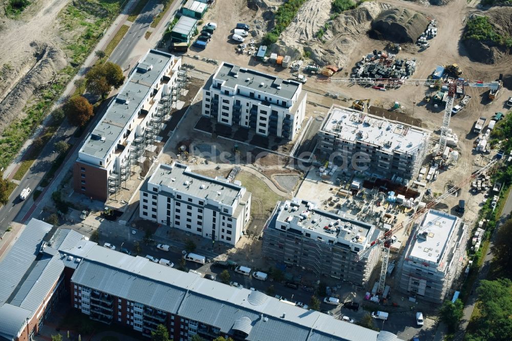 Berlin aus der Vogelperspektive: Baustelle zum Neubau einer Mehrfamilienhaus-Wohnanlage Weißenhöher Straße - Arno-Phillipstal-Straße der Bonava Deutschland GmbH im Stadtteil Kaulsdorf in Berlin