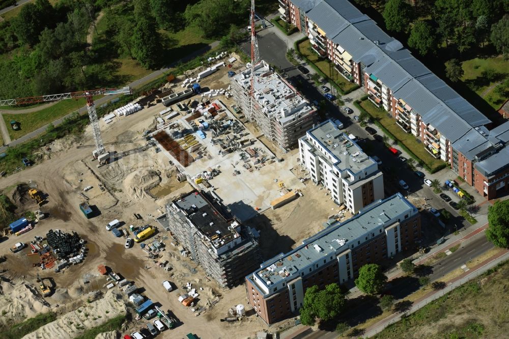 Berlin aus der Vogelperspektive: Baustelle zum Neubau einer Mehrfamilienhaus-Wohnanlage Weißenhöher Straße - Arno-Phillipstal-Straße der Bonava Deutschland GmbH im Stadtteil Kaulsdorf in Berlin