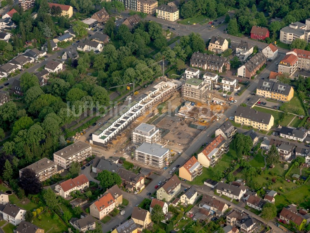 Bochum von oben - Baustelle zum Neubau einer Mehrfamilienhaus-Wohnanlage „Weitmarer Höfe“ in Bochum im Bundesland Nordrhein-Westfalen