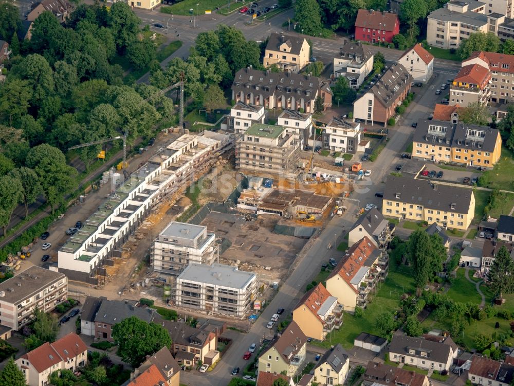 Bochum aus der Vogelperspektive: Baustelle zum Neubau einer Mehrfamilienhaus-Wohnanlage „Weitmarer Höfe“ in Bochum im Bundesland Nordrhein-Westfalen