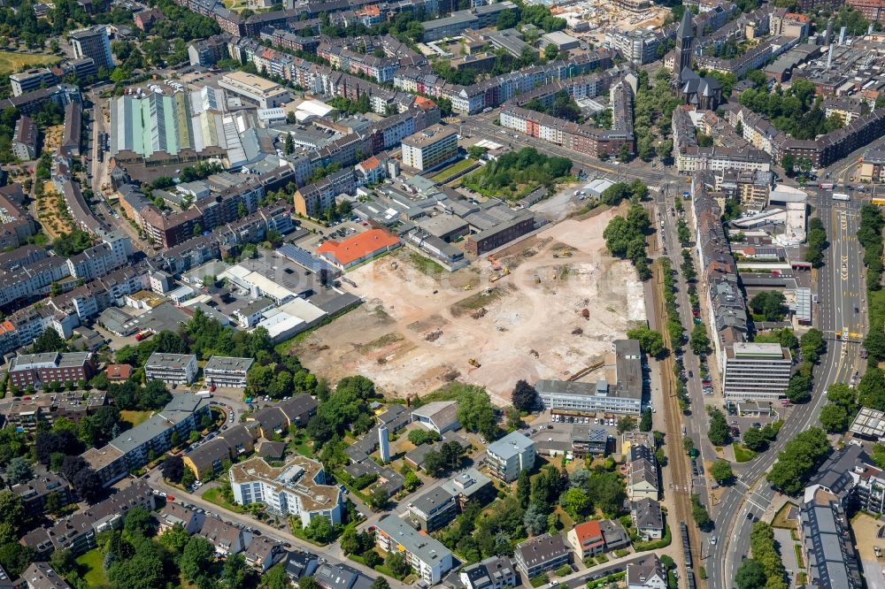 Düsseldorf von oben - Baustelle zum Neubau der Mehrfamilienhaus-Wohnanlage WILMA-Wohngebiet Freiraum im Ortsteil Bilk in Düsseldorf im Bundesland Nordrhein-Westfalen, Deutschland