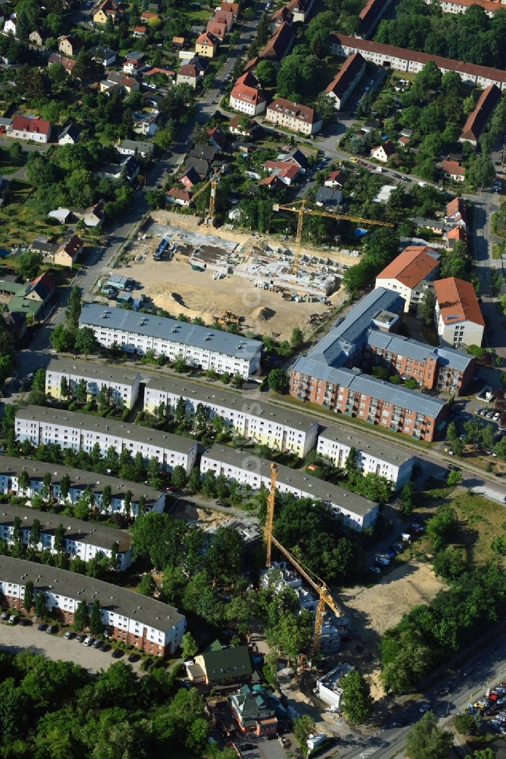 Luftbild Teltow - Baustelle zum Neubau einer Mehrfamilienhaus-Wohnanlage Wohnen am Striewitzweg der Bonava Deutschland GmbH in Teltow im Bundesland Brandenburg, Deutschland