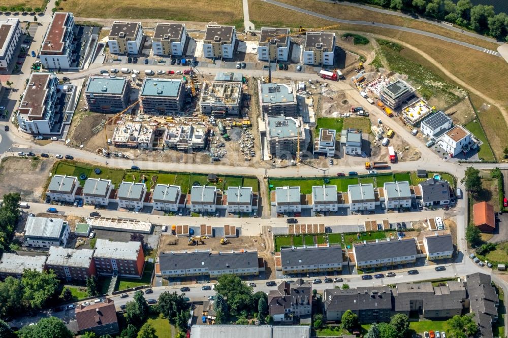 Luftbild Herdecke - Baustelle zum Neubau einer Mehrfamilienhaus-Wohnanlage im Wohngebiet Ufer-Viertel ehemals Westfalia- Gelände im Ortsteil Westende in Herdecke im Bundesland Nordrhein-Westfalen