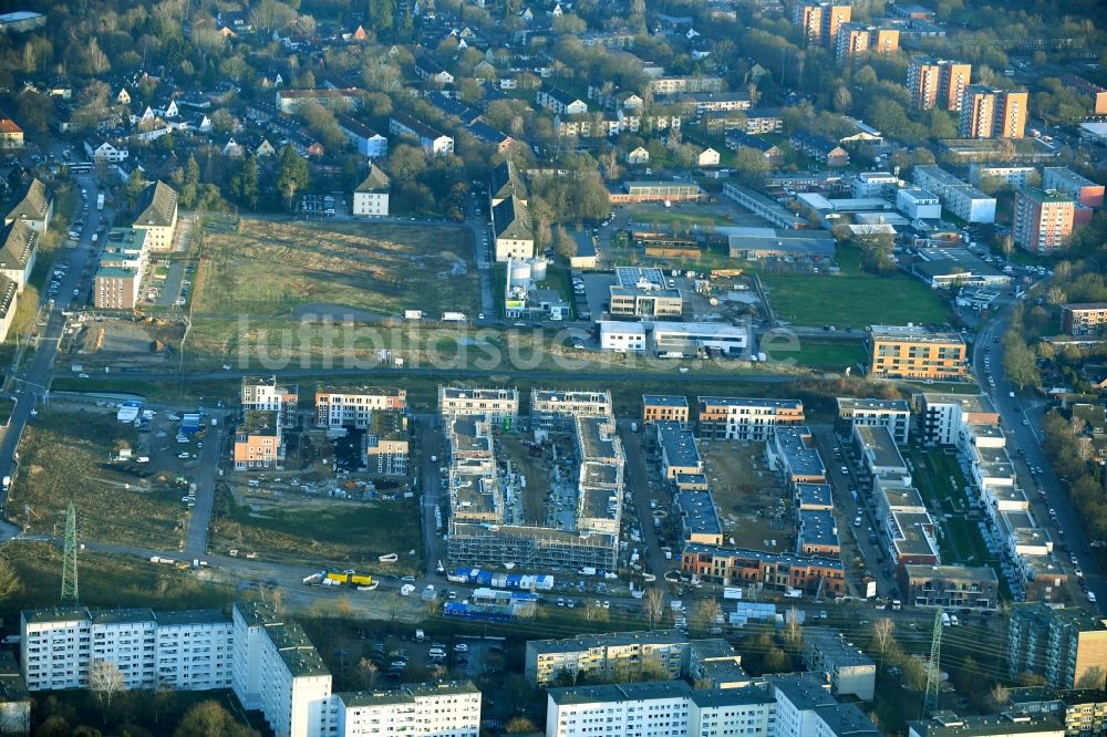 Luftbild Hamburg - Baustelle zum Neubau einer Mehrfamilienhaus-Wohnanlage Zur Jenfelder Au in Hamburg, Deutschland