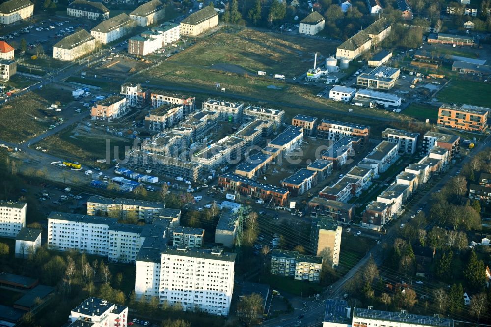 Luftbild Hamburg - Baustelle zum Neubau einer Mehrfamilienhaus-Wohnanlage Zur Jenfelder Au in Hamburg, Deutschland