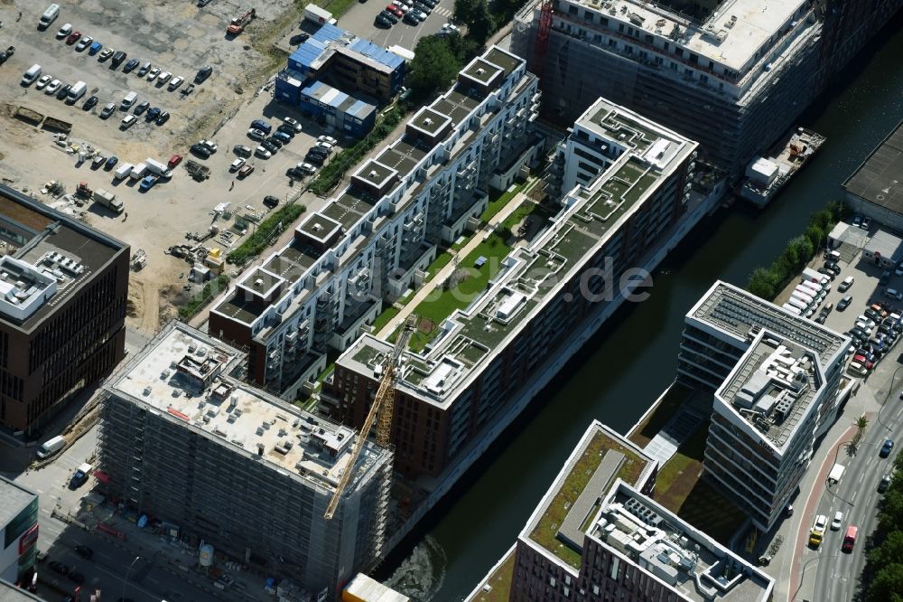 Hamburg aus der Vogelperspektive: Baustelle zum Neubau einer Mehrfamilienhaus-Wohnanlage zwischen Sonninkanal und Sonninstraße in Hamburg