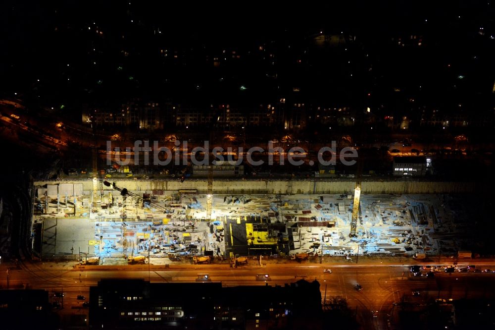 Luftaufnahme München - Baustelle zum Neubau einer Mehrfamilienhaus-Wohnanlageam Schwabinger Tor entlang der Leopoldstraße in München im Bundesland Bayern