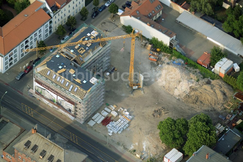 Luftbild Berlin - Baustelle zum Neubau eines Mehrfamilienhauses an der Wendenschlossstraße im Ortsteil Köpenick in Berlin