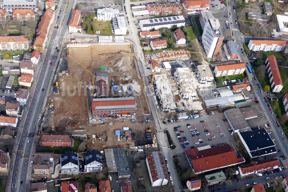 Luftaufnahme Göttingen - Baustelle zum Neubau von Mehrfamilienhäusern im Sartoriusquartier in Göttingen im Bundesland Niedersachsen, Deutschland