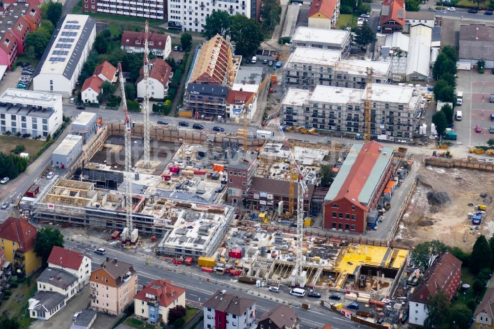 Luftbild Göttingen - Baustelle zum Neubau von Mehrfamilienhäusern im Sartoriusquartier in Göttingen im Bundesland Niedersachsen, Deutschland