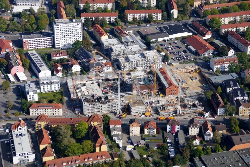 Göttingen aus der Vogelperspektive: Baustelle zum Neubau von Mehrfamilienhäusern im Sartoriusquartier in Göttingen im Bundesland Niedersachsen, Deutschland