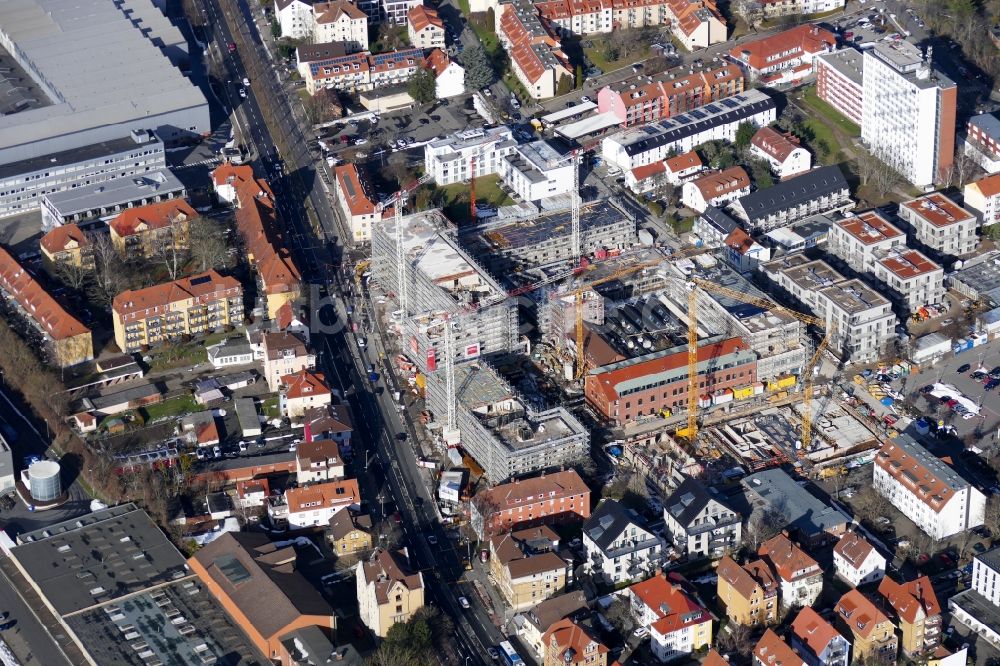 Göttingen aus der Vogelperspektive: Baustelle zum Neubau von Mehrfamilienhäusern im Sartoriusquartier in Göttingen im Bundesland Niedersachsen, Deutschland