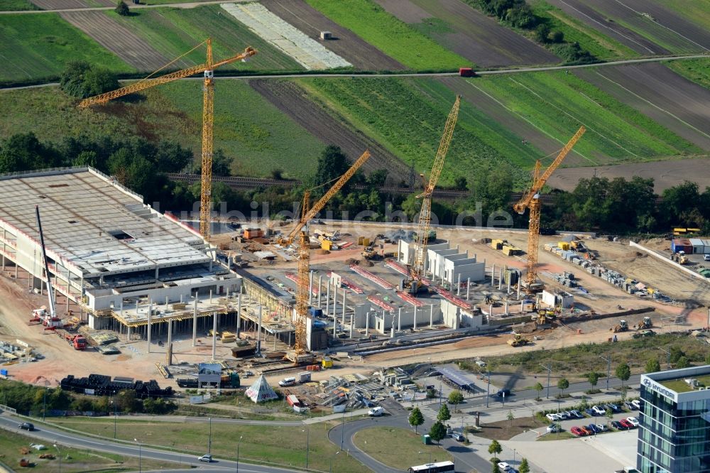 Offenbach am Main von oben - Baustelle zum Neubau Mercedes- Benz-Niederlassung Rhein-Main in Offenbach am Main im Bundesland Hessen