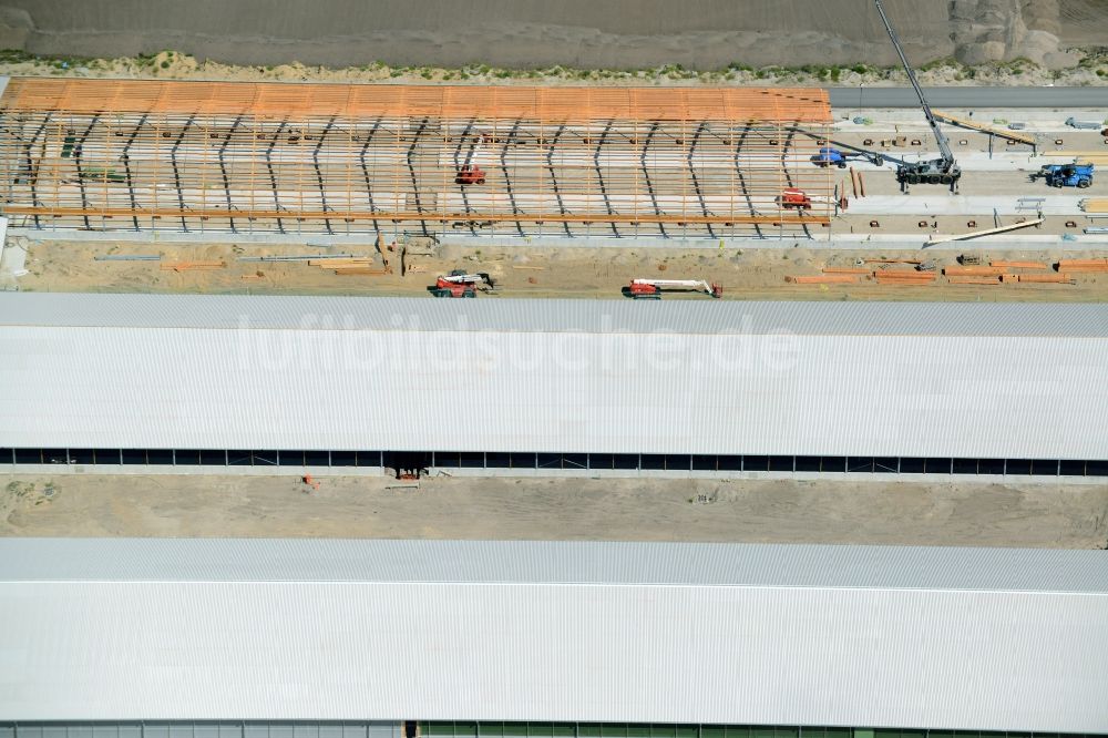 Ziltendorf von oben - Baustelle zum Neubau der Milchviehanlage der Bauerngesellschaft “Ziltendorfer Niederung” in Ziltendorf im Bundesland Brandenburg