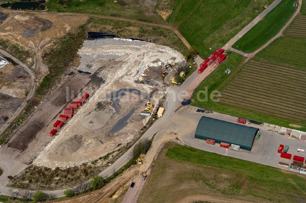 Luftaufnahme Ringsheim - Baustelle zum Neubau der Müllverbrennungsanlage der ZAK in Ringsheim im Bundesland Baden-Württemberg, Deutschland