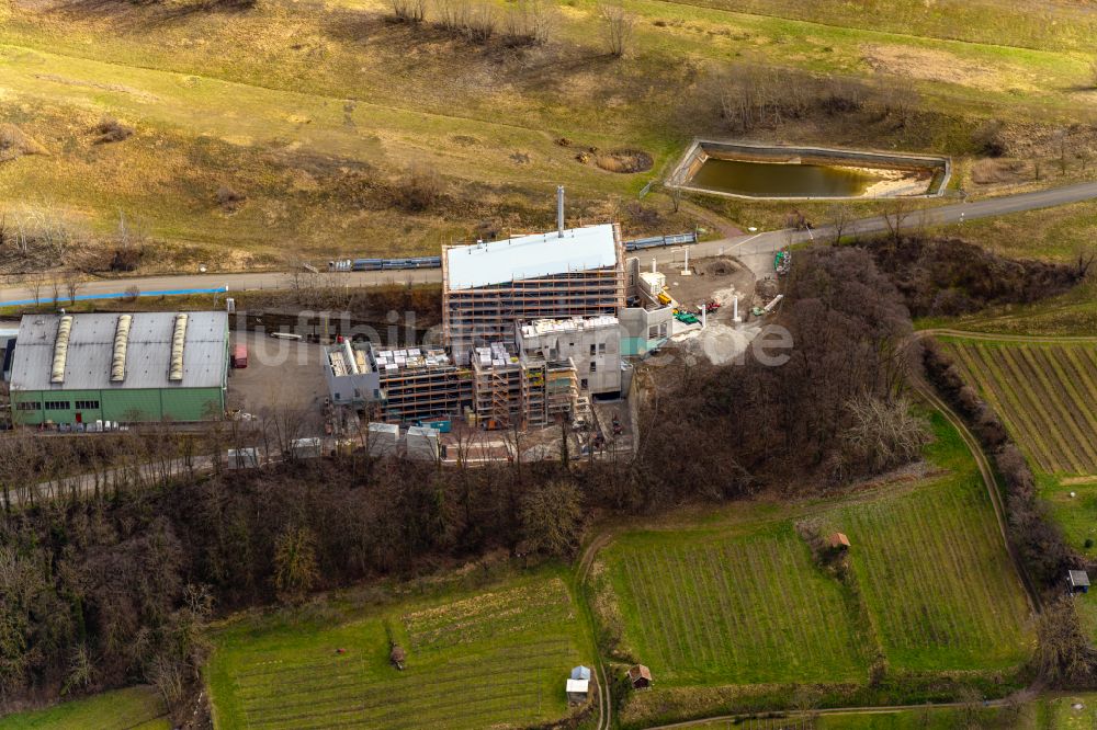 Ringsheim aus der Vogelperspektive: Baustelle zum Neubau der Müllverwertungsanlage ZAK Kahlenberg in Ringsheim im Bundesland Baden-Württemberg, Deutschland