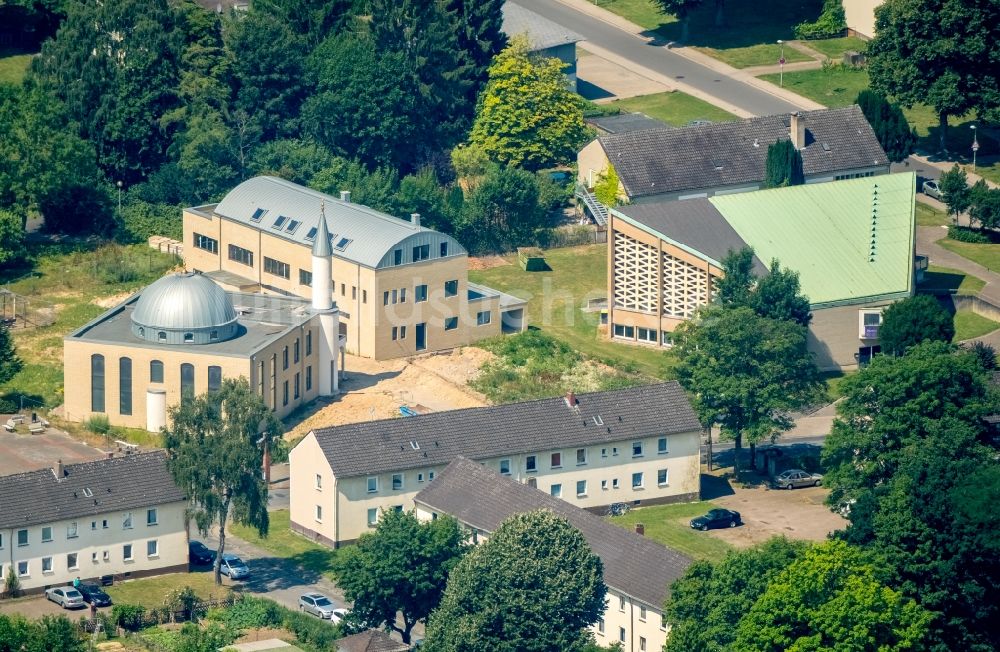 Möllen von oben - Baustelle zum Neubau der Moschee in Möllen im Bundesland Nordrhein-Westfalen - NRW, Deutschland