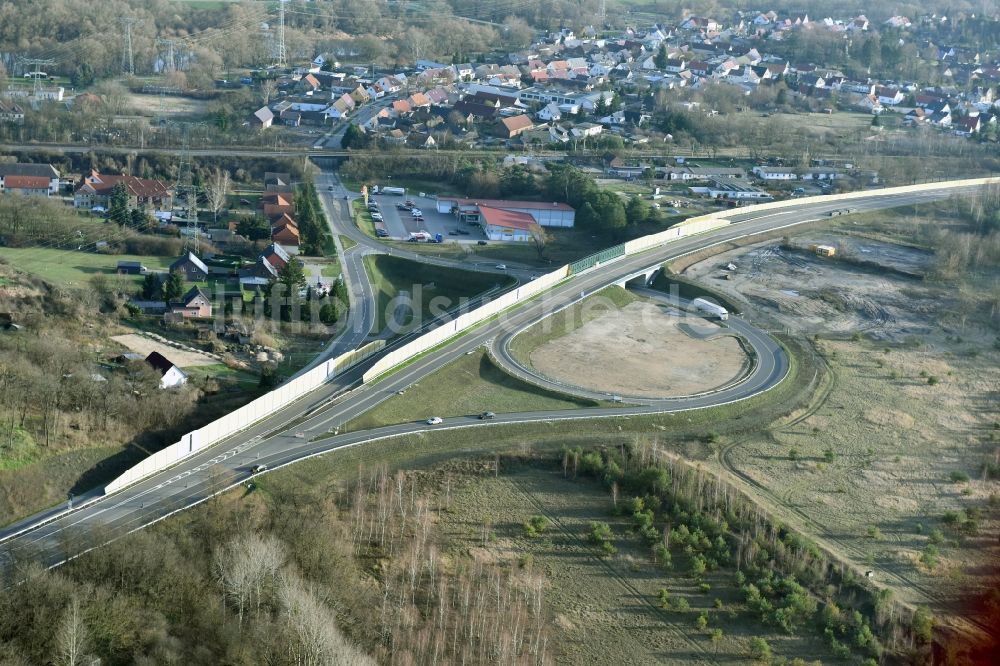 Luftaufnahme Brieskow-Finkenheerd - Baustelle zum Neubau der OU Ortsumfahrung der Bundesstraße B112 in Brieskow-Finkenheerd im Bundesland Brandenburg