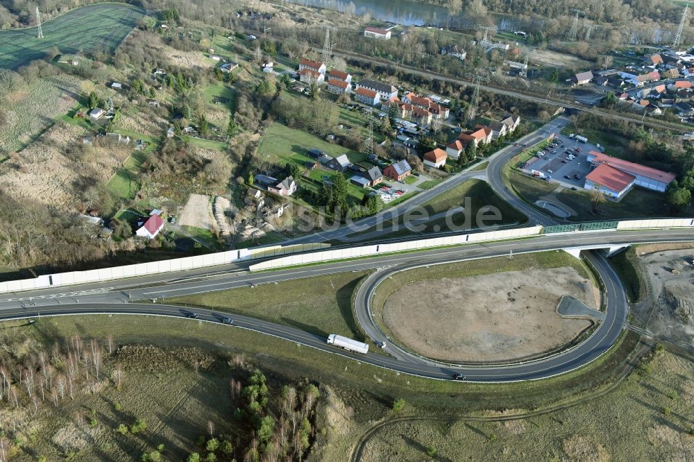 Brieskow-Finkenheerd von oben - Baustelle zum Neubau der OU Ortsumfahrung der Bundesstraße B112 in Brieskow-Finkenheerd im Bundesland Brandenburg