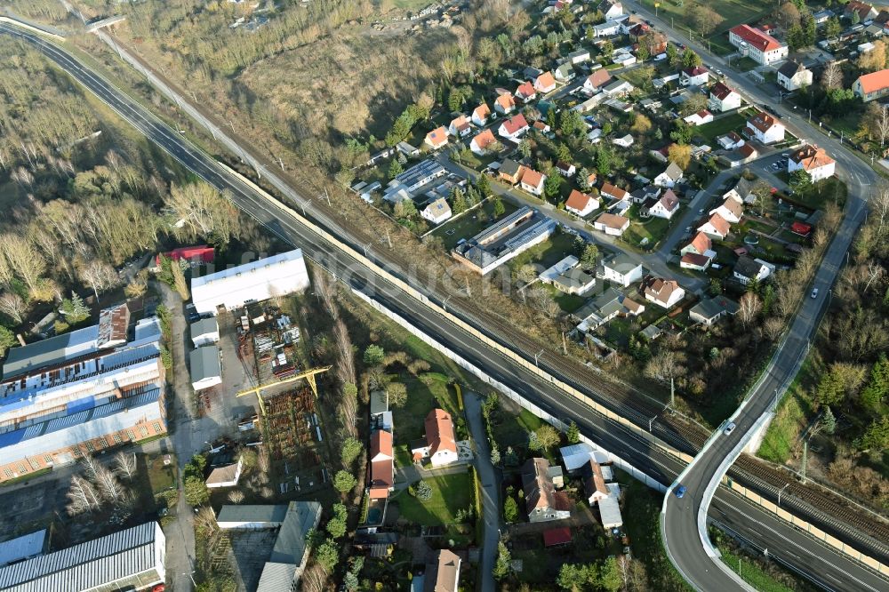 Luftbild Brieskow-Finkenheerd - Baustelle zum Neubau der OU Ortsumfahrung der Bundesstraße B112 in Brieskow-Finkenheerd im Bundesland Brandenburg