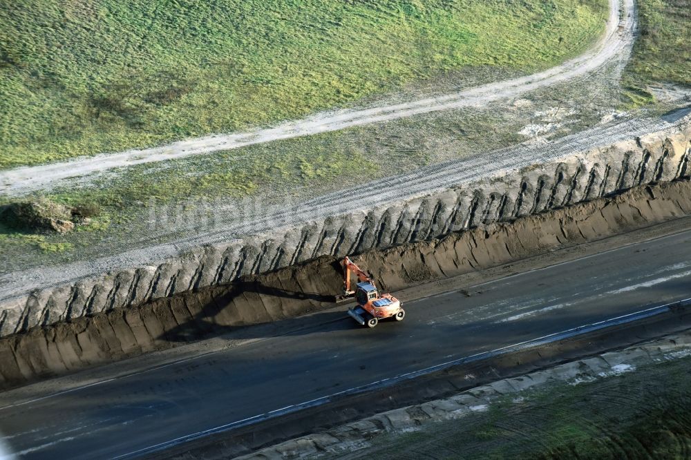 Luftbild Brieskow-Finkenheerd - Baustelle zum Neubau der OU Ortsumfahrung der Bundesstraße B112 in Brieskow-Finkenheerd im Bundesland Brandenburg