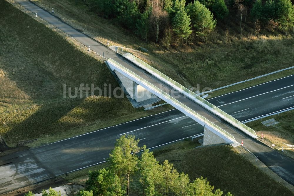 Luftaufnahme Brieskow-Finkenheerd - Baustelle zum Neubau der OU Ortsumfahrung der Bundesstraße B112 in Brieskow-Finkenheerd im Bundesland Brandenburg