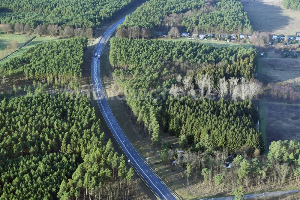 Luftbild Brieskow-Finkenheerd - Baustelle zum Neubau der OU Ortsumfahrung der Bundesstraße B112 in Brieskow-Finkenheerd im Bundesland Brandenburg