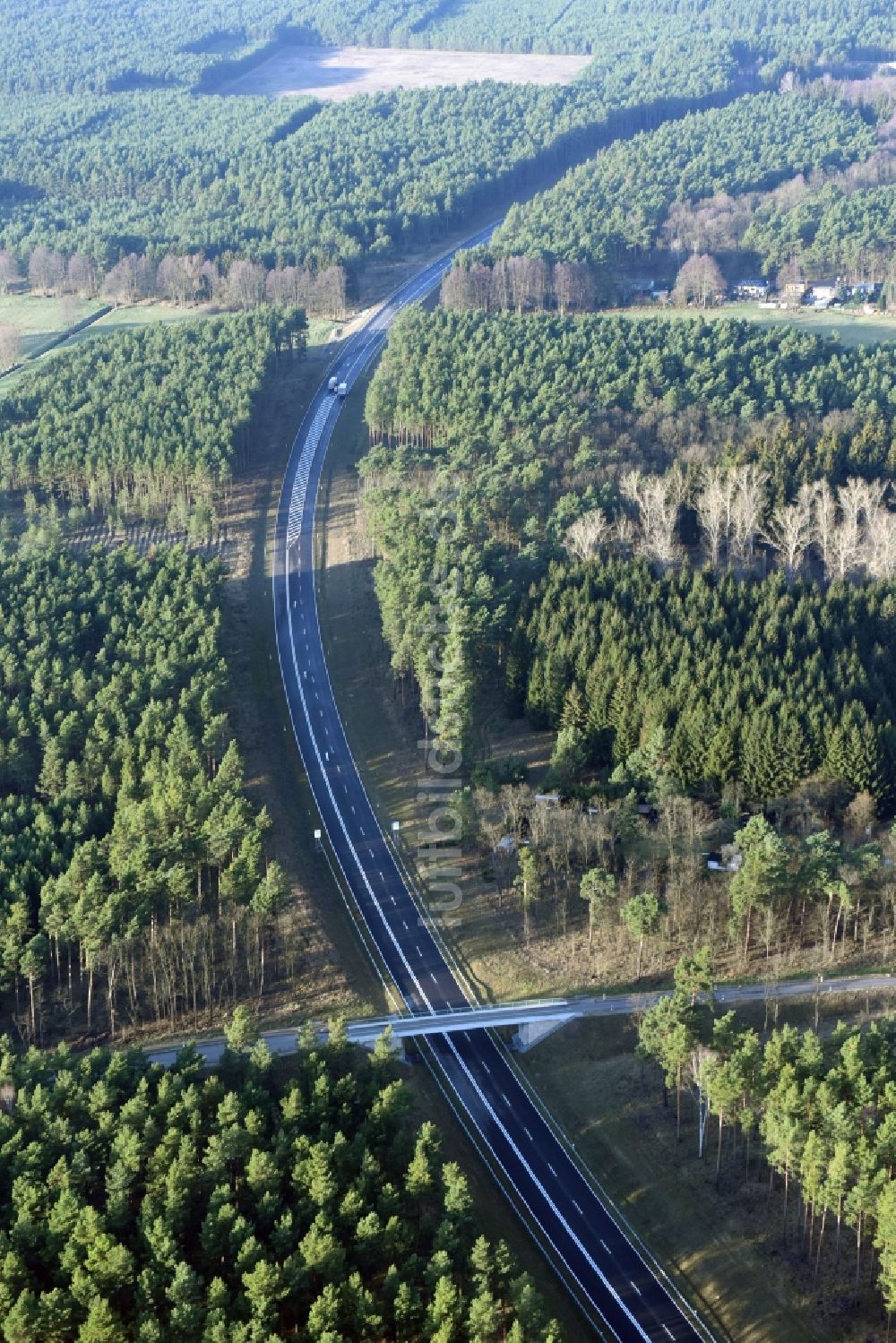 Brieskow-Finkenheerd von oben - Baustelle zum Neubau der OU Ortsumfahrung der Bundesstraße B112 in Brieskow-Finkenheerd im Bundesland Brandenburg