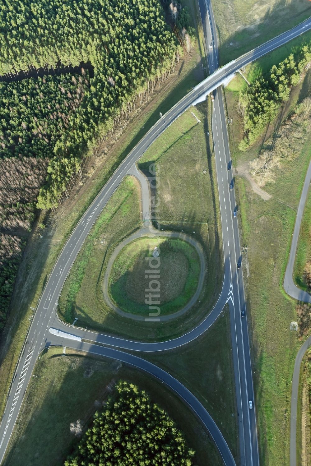 Luftbild Brieskow-Finkenheerd - Baustelle zum Neubau der OU Ortsumfahrung der Bundesstraße B112 in Brieskow-Finkenheerd im Bundesland Brandenburg