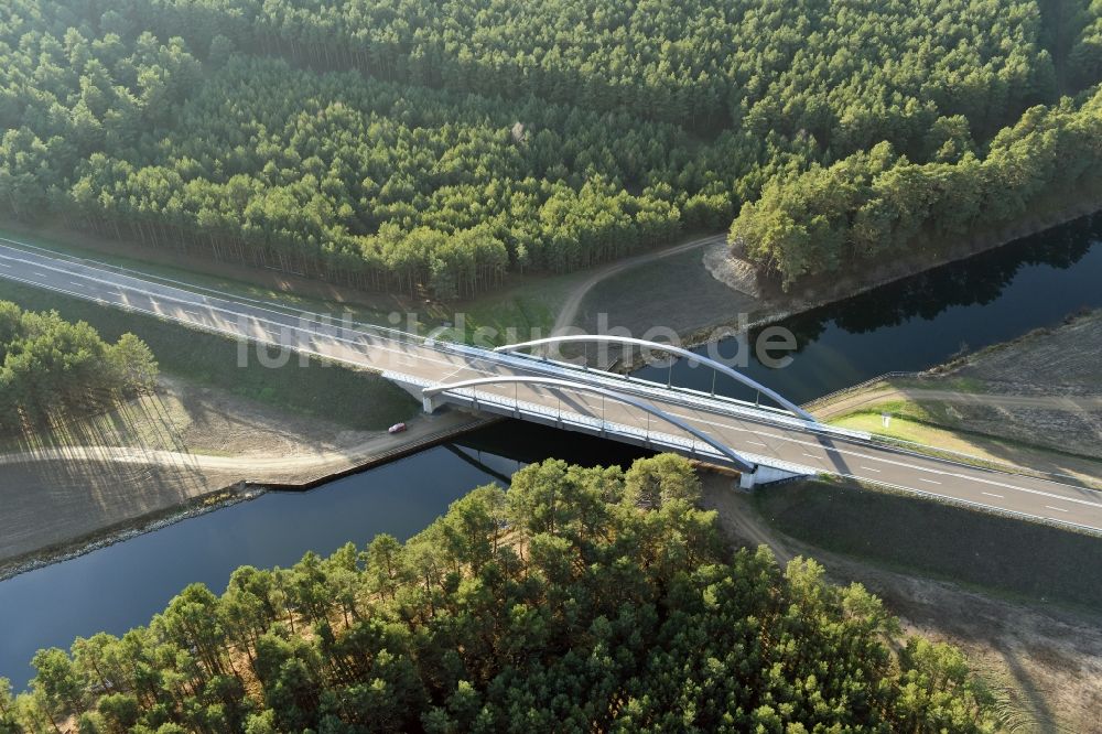 Luftbild Brieskow-Finkenheerd - Baustelle zum Neubau der OU Ortsumfahrung der Bundesstraße B112 in Brieskow-Finkenheerd im Bundesland Brandenburg