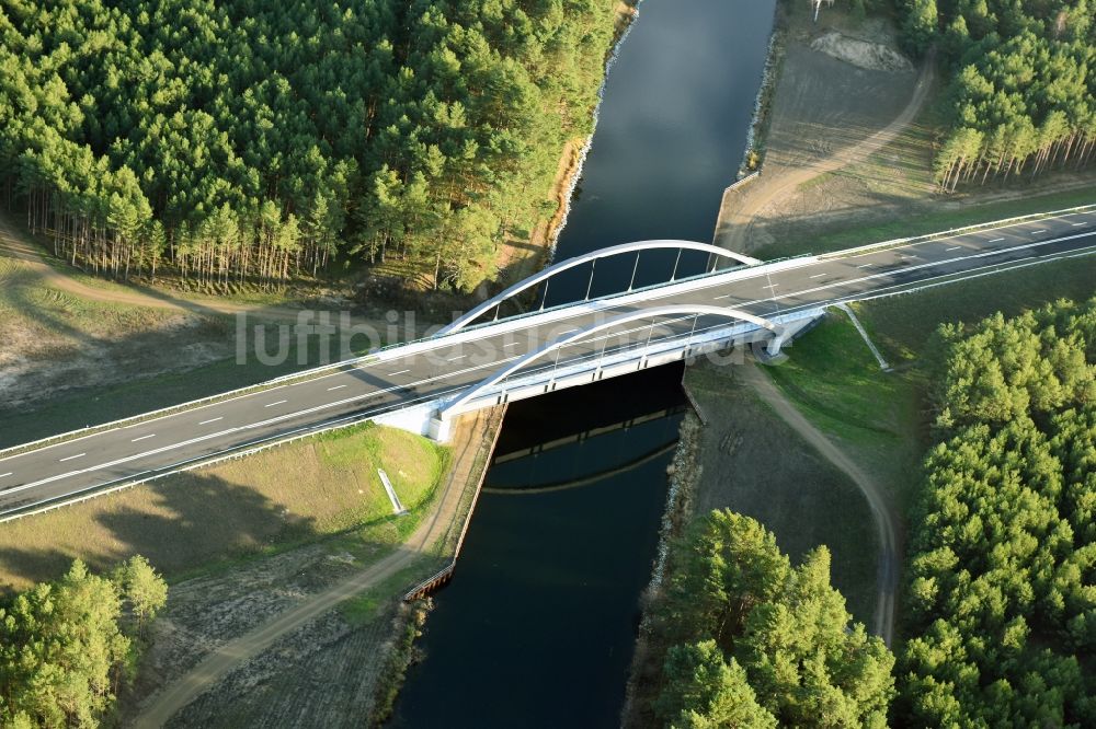 Luftaufnahme Brieskow-Finkenheerd - Baustelle zum Neubau der OU Ortsumfahrung der Bundesstraße B112 in Brieskow-Finkenheerd im Bundesland Brandenburg