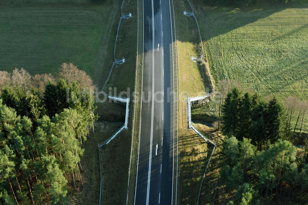 Brieskow-Finkenheerd von oben - Baustelle zum Neubau der OU Ortsumfahrung der Bundesstraße B112 in Brieskow-Finkenheerd im Bundesland Brandenburg