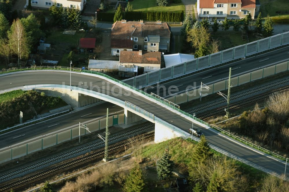 Luftbild Brieskow-Finkenheerd - Baustelle zum Neubau der OU Ortsumfahrung der Bundesstraße B112 in Brieskow-Finkenheerd im Bundesland Brandenburg