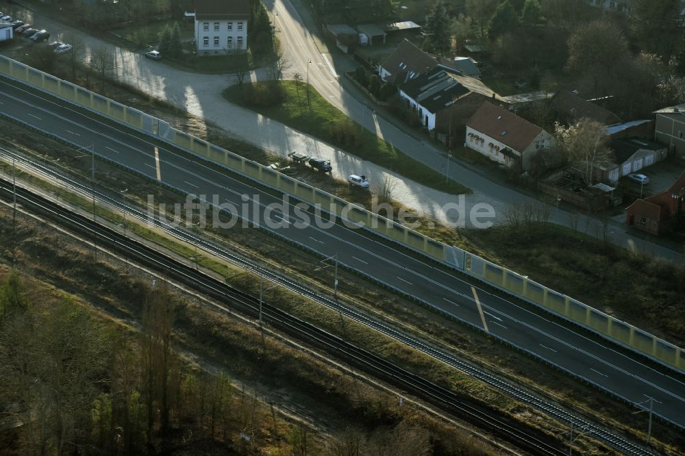 Luftaufnahme Brieskow-Finkenheerd - Baustelle zum Neubau der OU Ortsumfahrung der Bundesstraße B112 in Brieskow-Finkenheerd im Bundesland Brandenburg