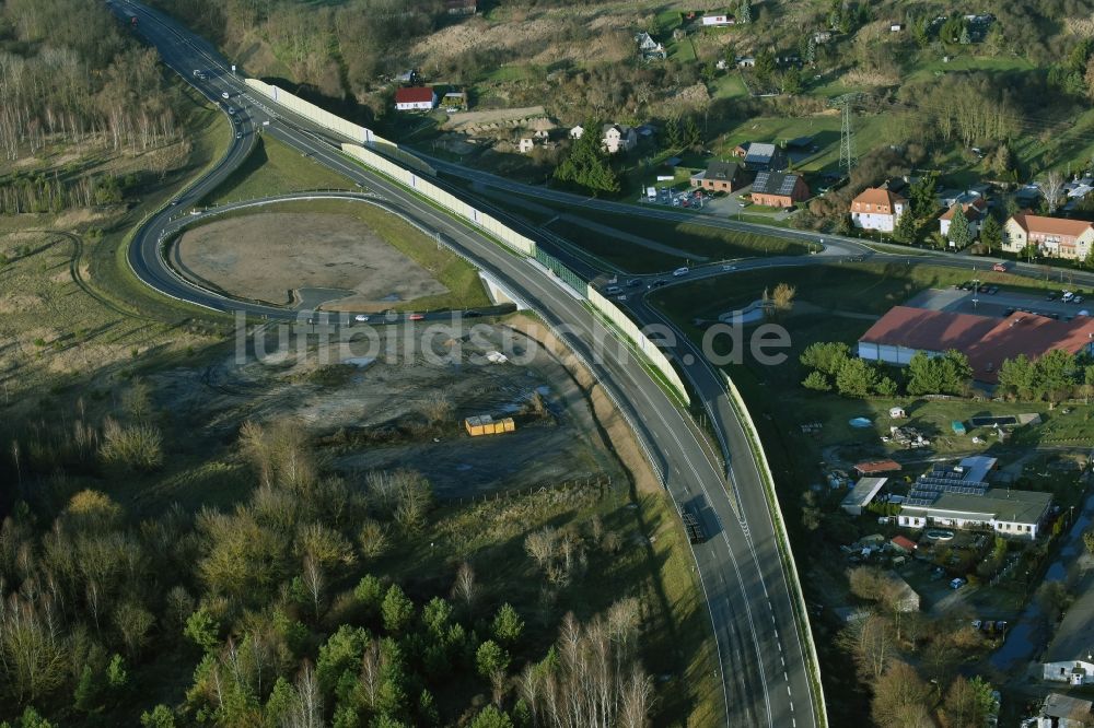 Luftaufnahme Brieskow-Finkenheerd - Baustelle zum Neubau der OU Ortsumfahrung der Bundesstraße B112 in Brieskow-Finkenheerd im Bundesland Brandenburg